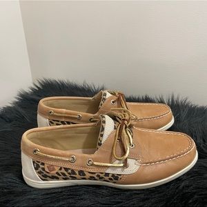 Sperry Women’s Koifish Cheetah Boat Shoes Size 9